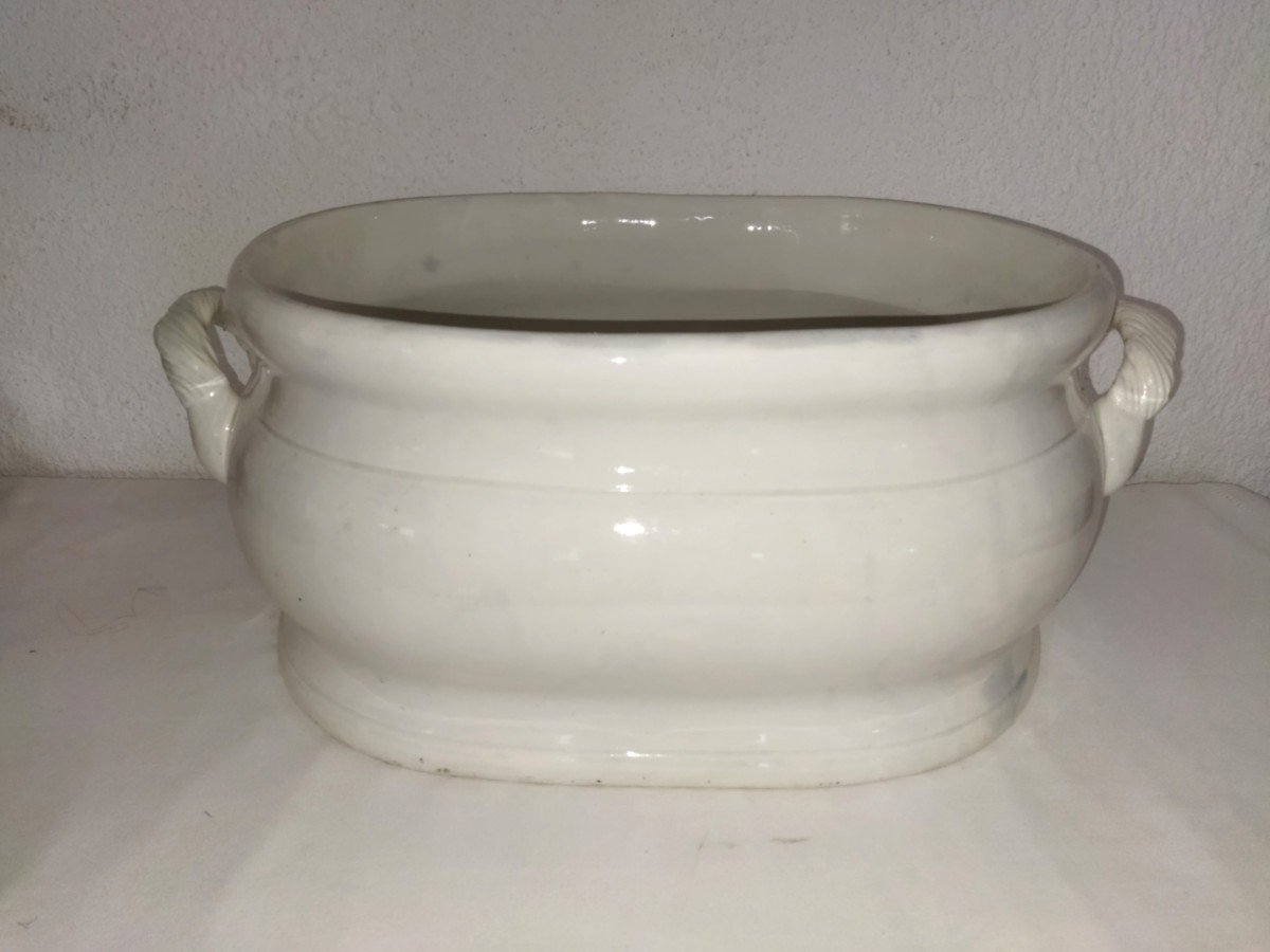 Old Bordeaux Large Oval Planter In Glazed Ceramic XIX-photo-4