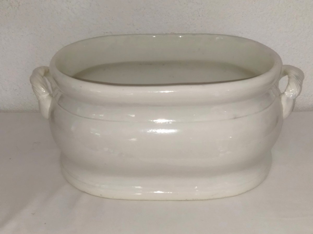 Old Bordeaux Large Oval Planter In Glazed Ceramic XIX