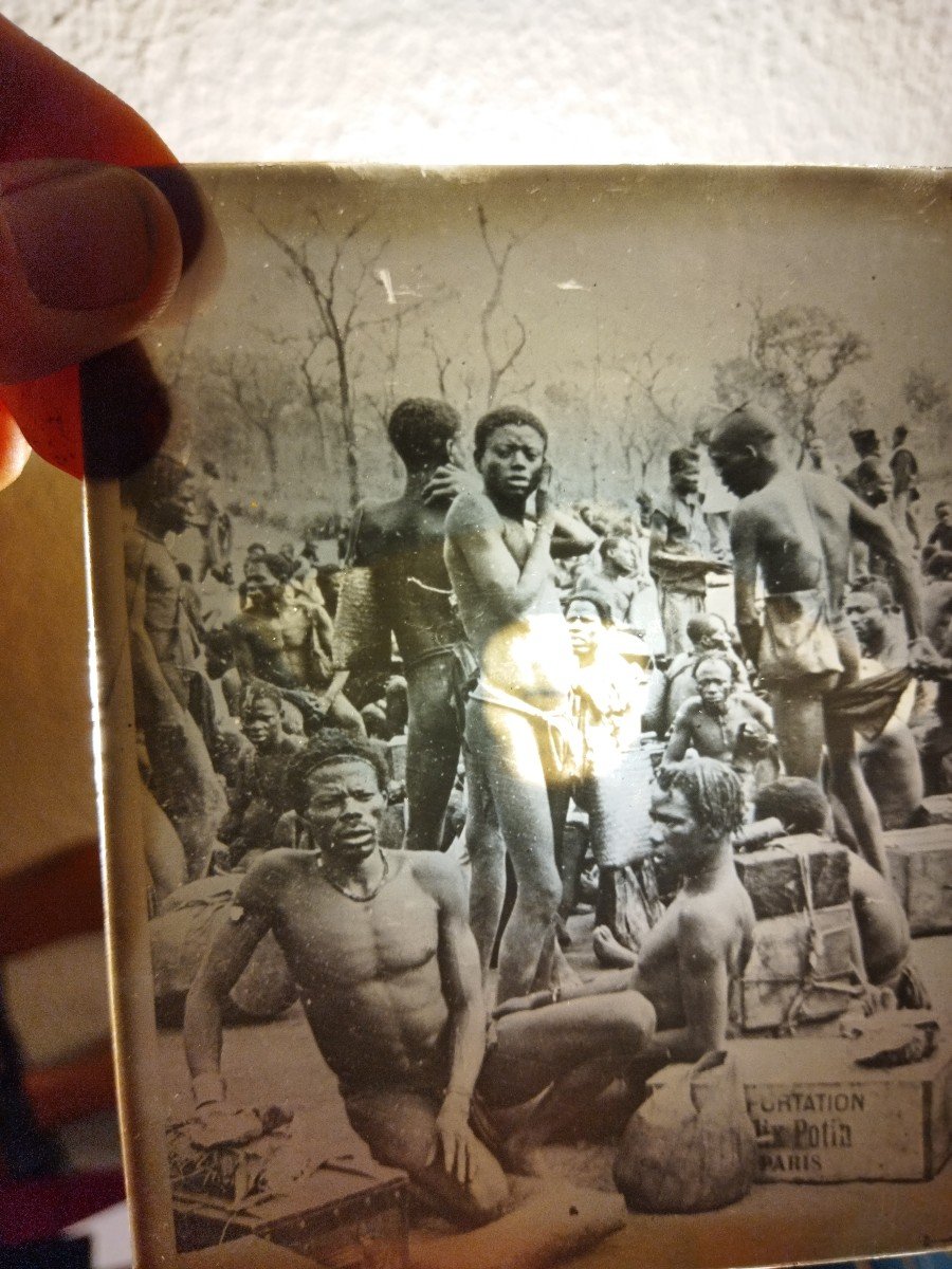 Old Glass Plate Animated Photo Africa Colonialism Slave Porters-photo-2