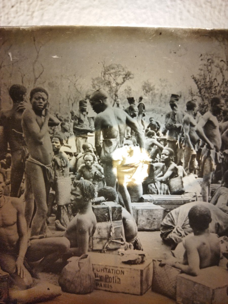 Old Glass Plate Animated Photo Africa Colonialism Slave Porters-photo-3