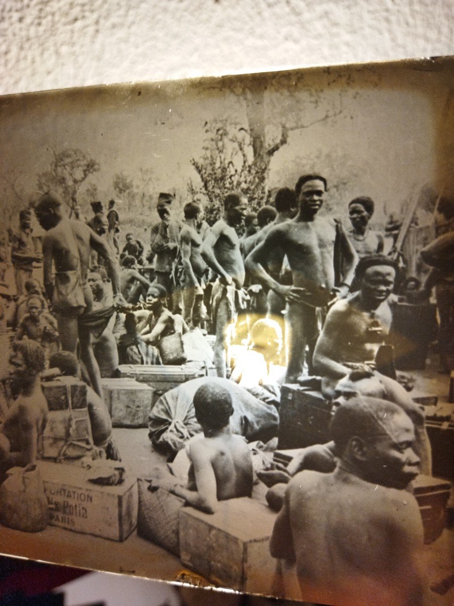 Old Glass Plate Animated Photo Africa Colonialism Slave Porters-photo-4