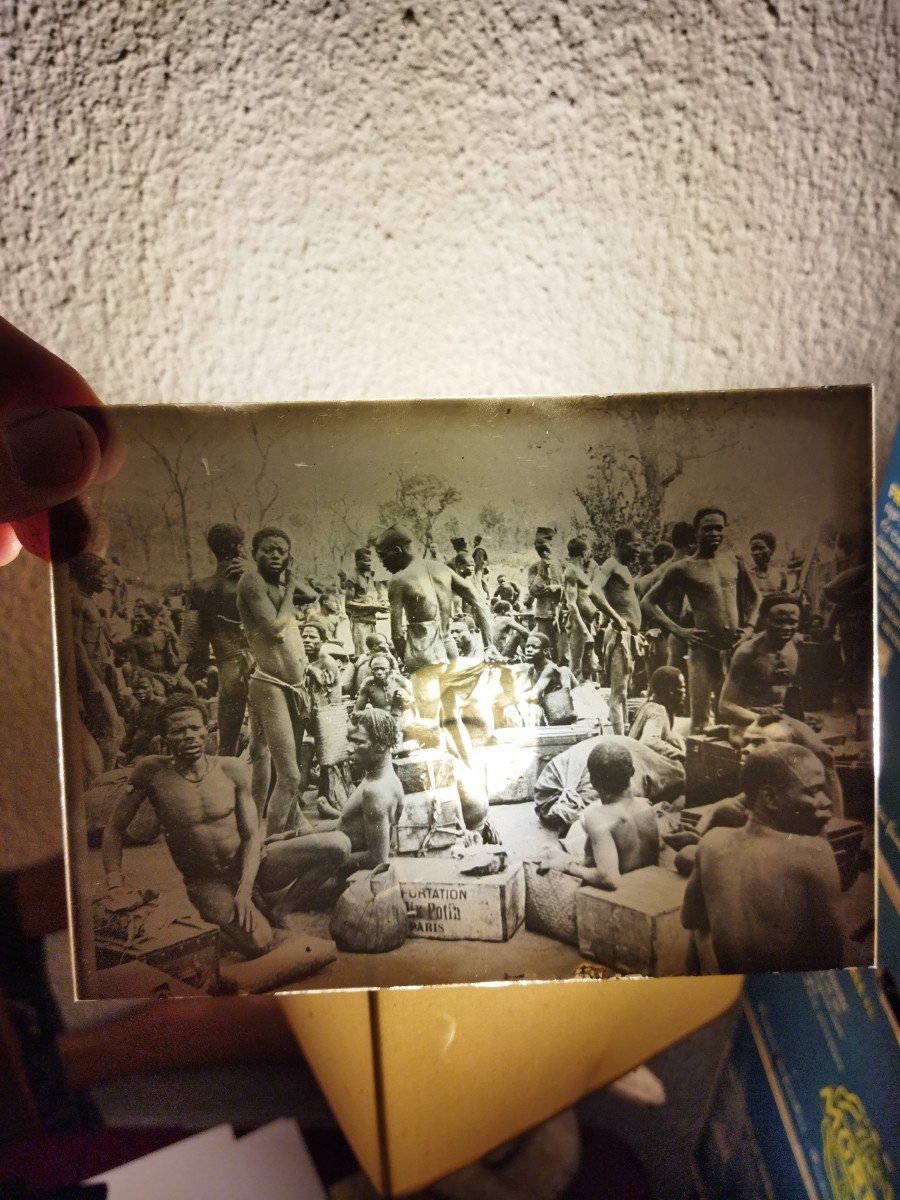 Old Glass Plate Animated Photo Africa Colonialism Slave Porters