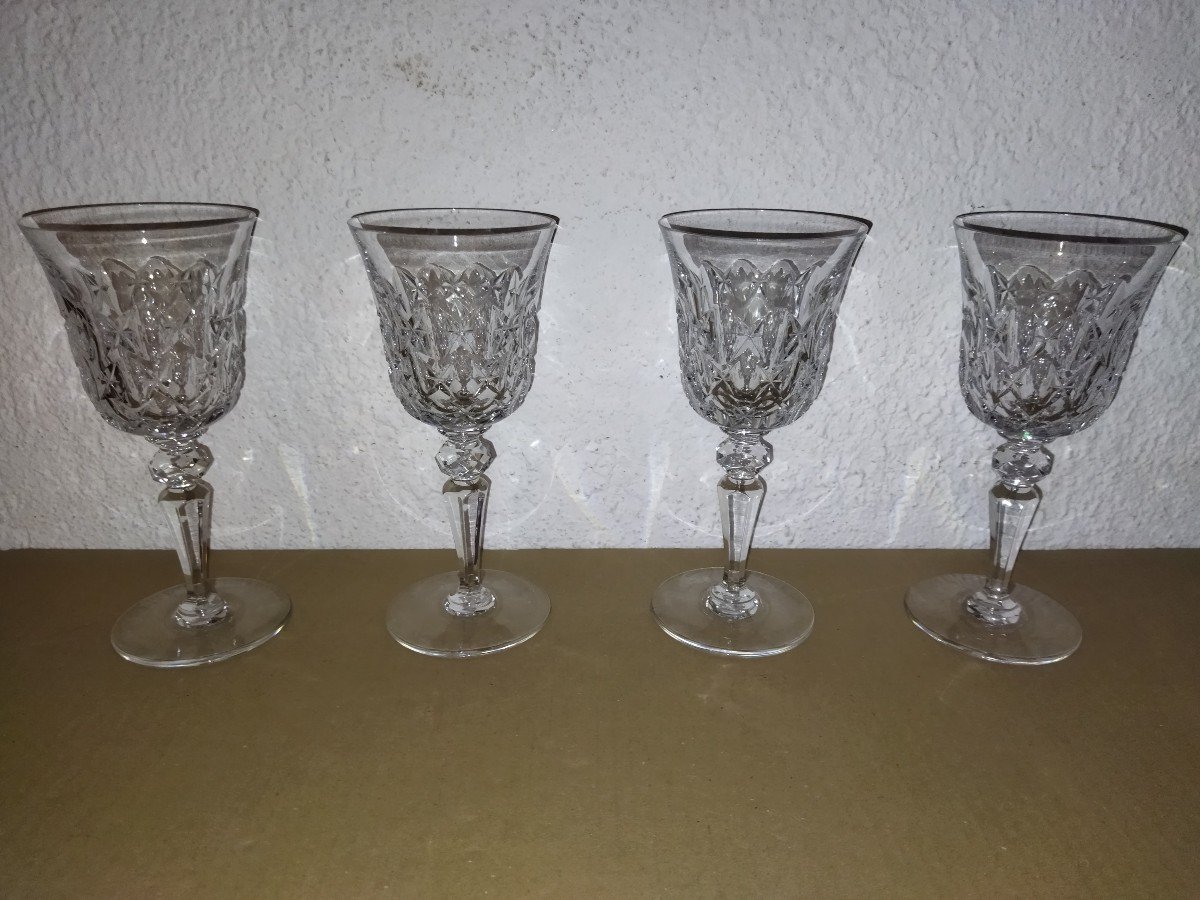 Baccarat 11 Antique Cut Crystal Water Glasses With Their Original Boxes-photo-4