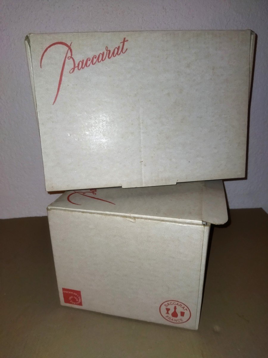 Baccarat 11 Antique Cut Crystal Water Glasses With Their Original Boxes-photo-7