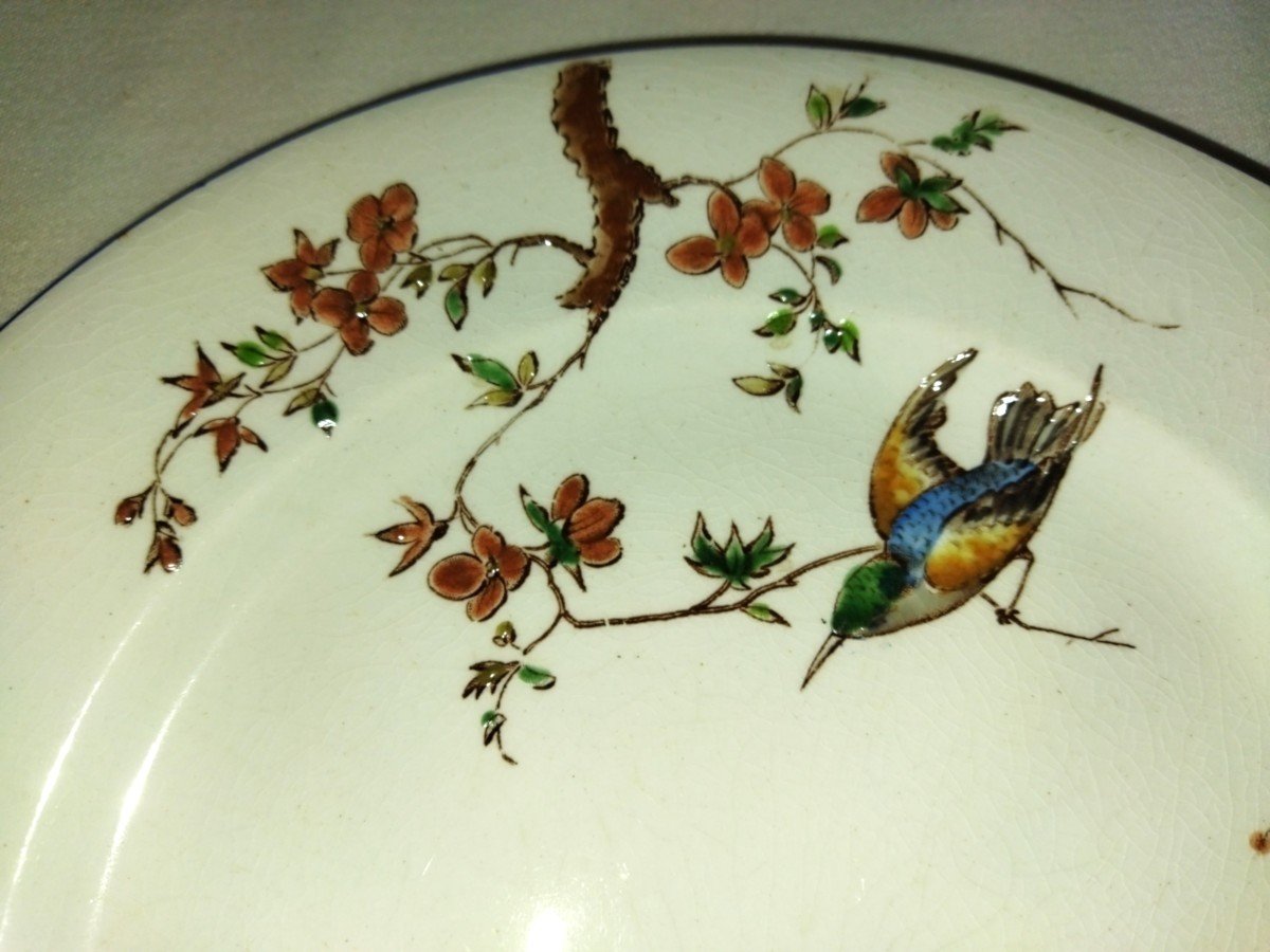 Vieillard Bordeaux Enameled Earthenware Plate "nella"-photo-3