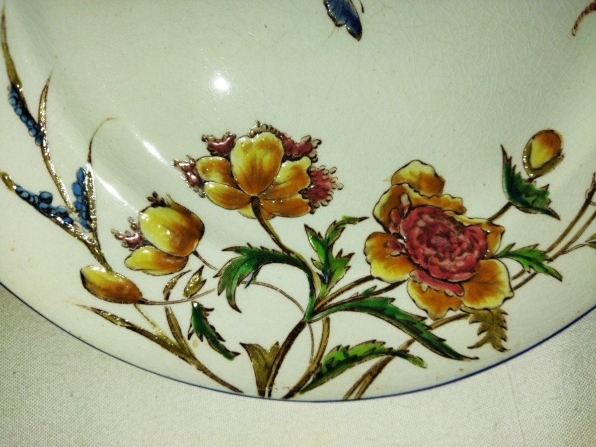 Vieillard Bordeaux Enameled Earthenware Plate "nella"-photo-4