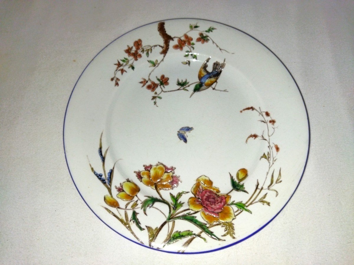 Vieillard Bordeaux Enameled Earthenware Plate "nella"