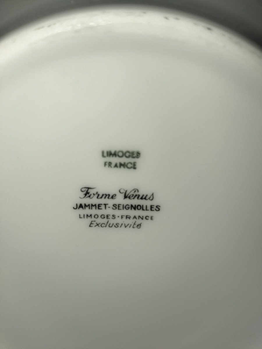 LIMOGES  Jammet-Seignolles "Vénus" Saladier Rond En Porcelaine 23,5cms-photo-4