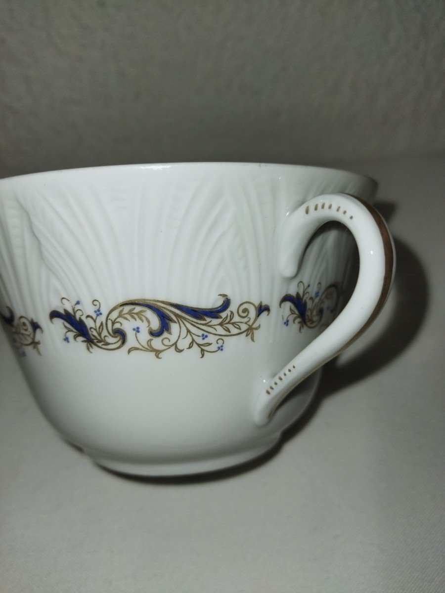 Limoges Jammet-seignolles "venus" 8 Bouillon/soup Cups And Their Bowls-photo-2