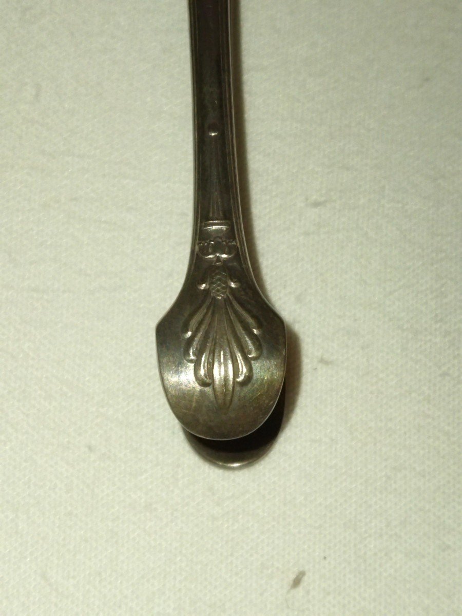 Christofle Silver Plated Sugar Tongs And Spoon With Case-photo-2