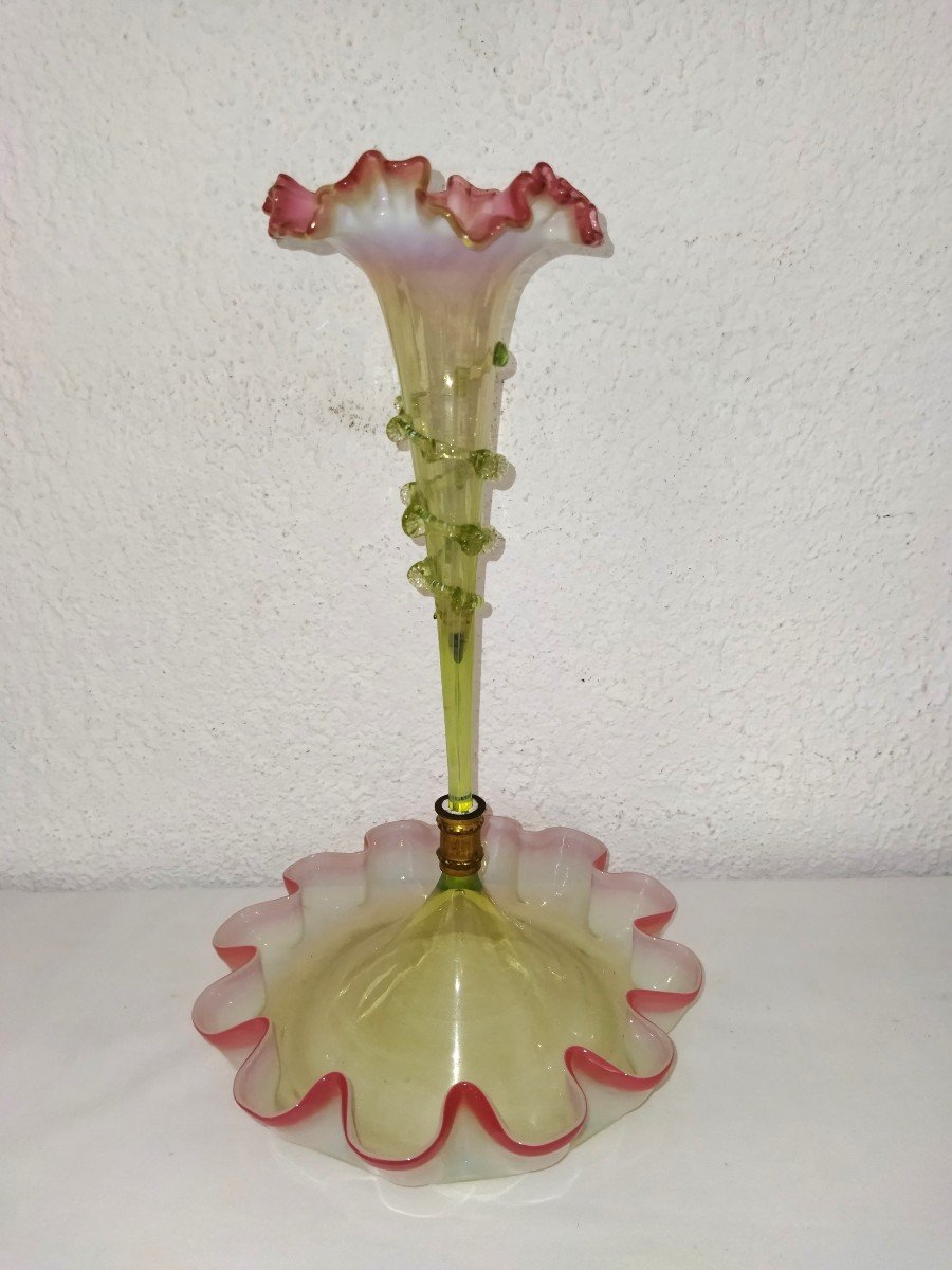 Murano Soliflore Tulipier Old Center Table Blown Glass XIX-photo-2