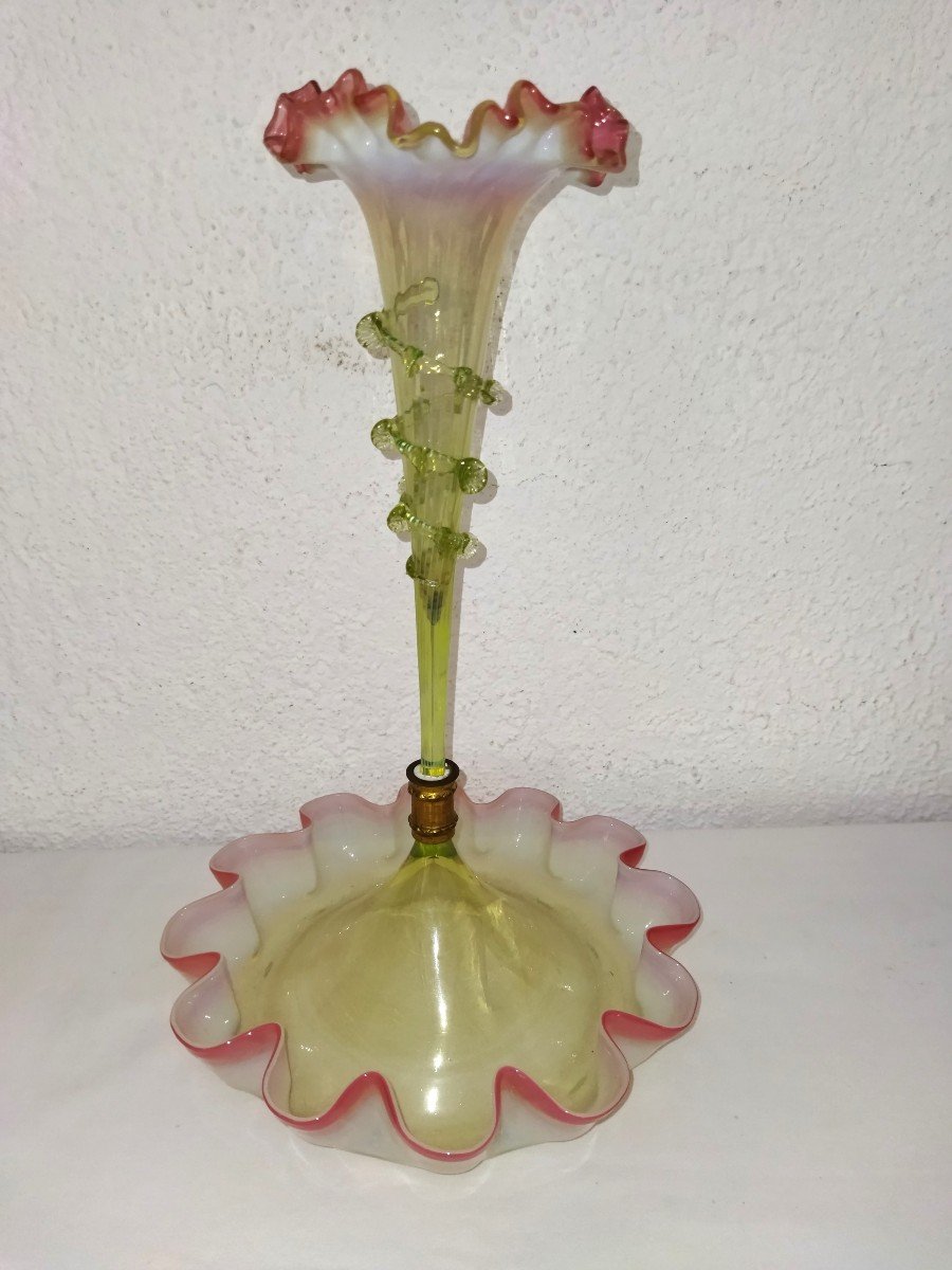 Murano Soliflore Tulipier Old Center Table Blown Glass XIX-photo-3