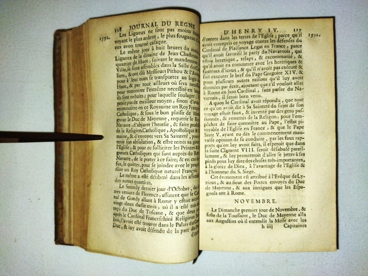 "JOURNAL DU REGNE DE HENRI IV"  Pierre De l'Etoile Tome Ier 1736 Collection-photo-2