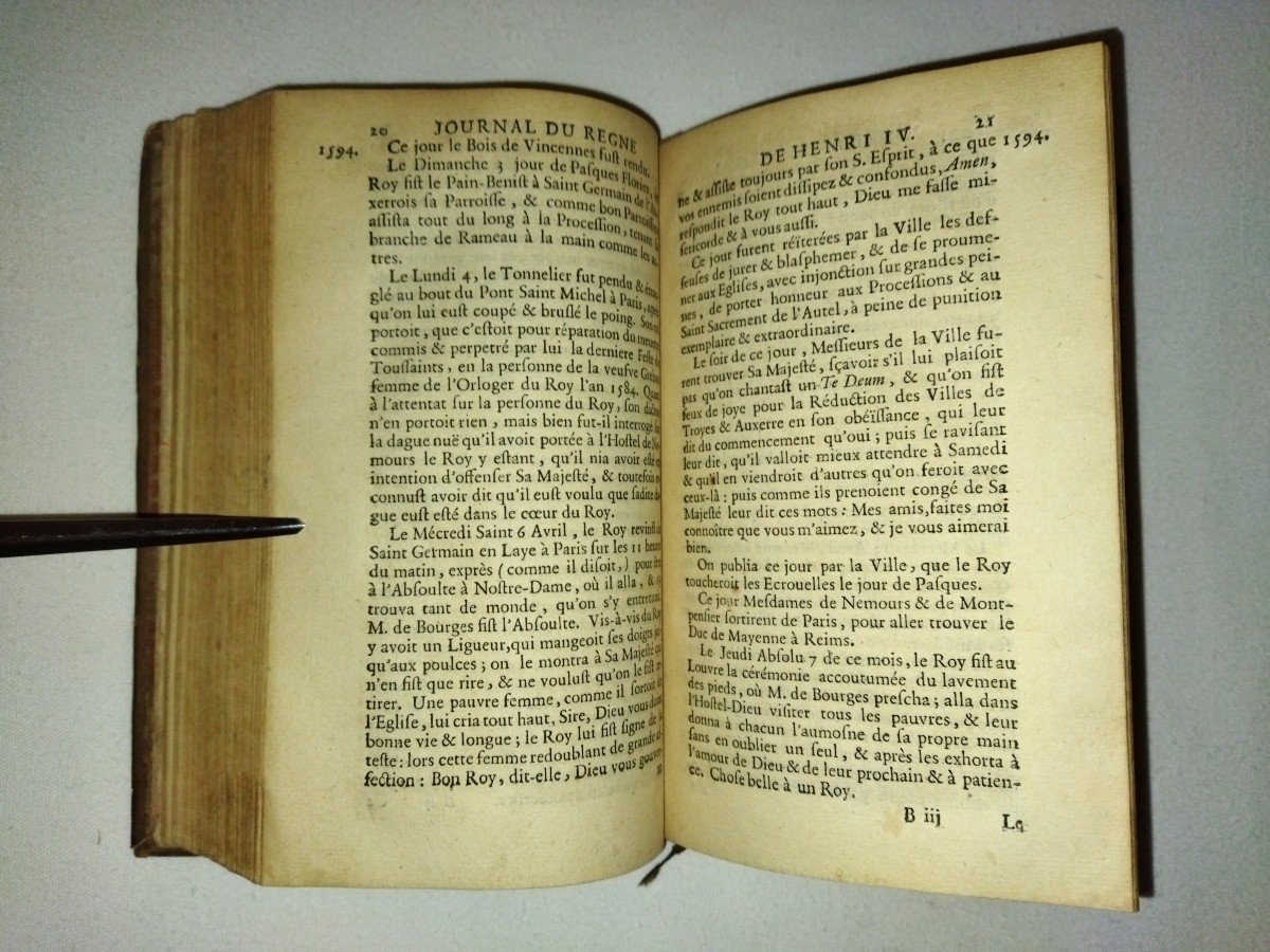 "JOURNAL DU REGNE DE HENRI IV"  Pierre De l'Etoile Tome Ier 1736 Collection-photo-3