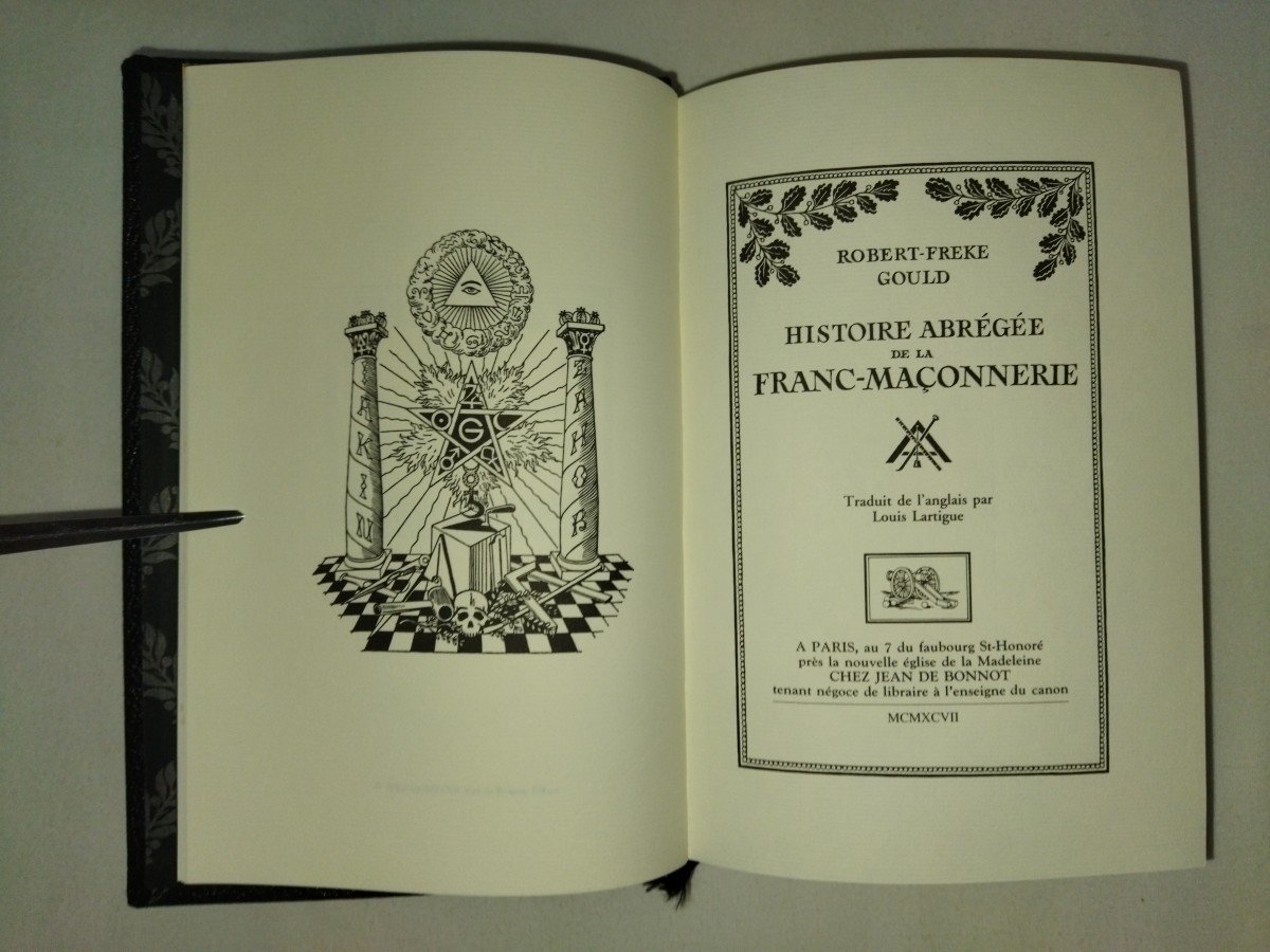 Abridged History Of Freemasonry Robert-freke Gould Jean De Bonnot 1997 No. 2970-photo-4