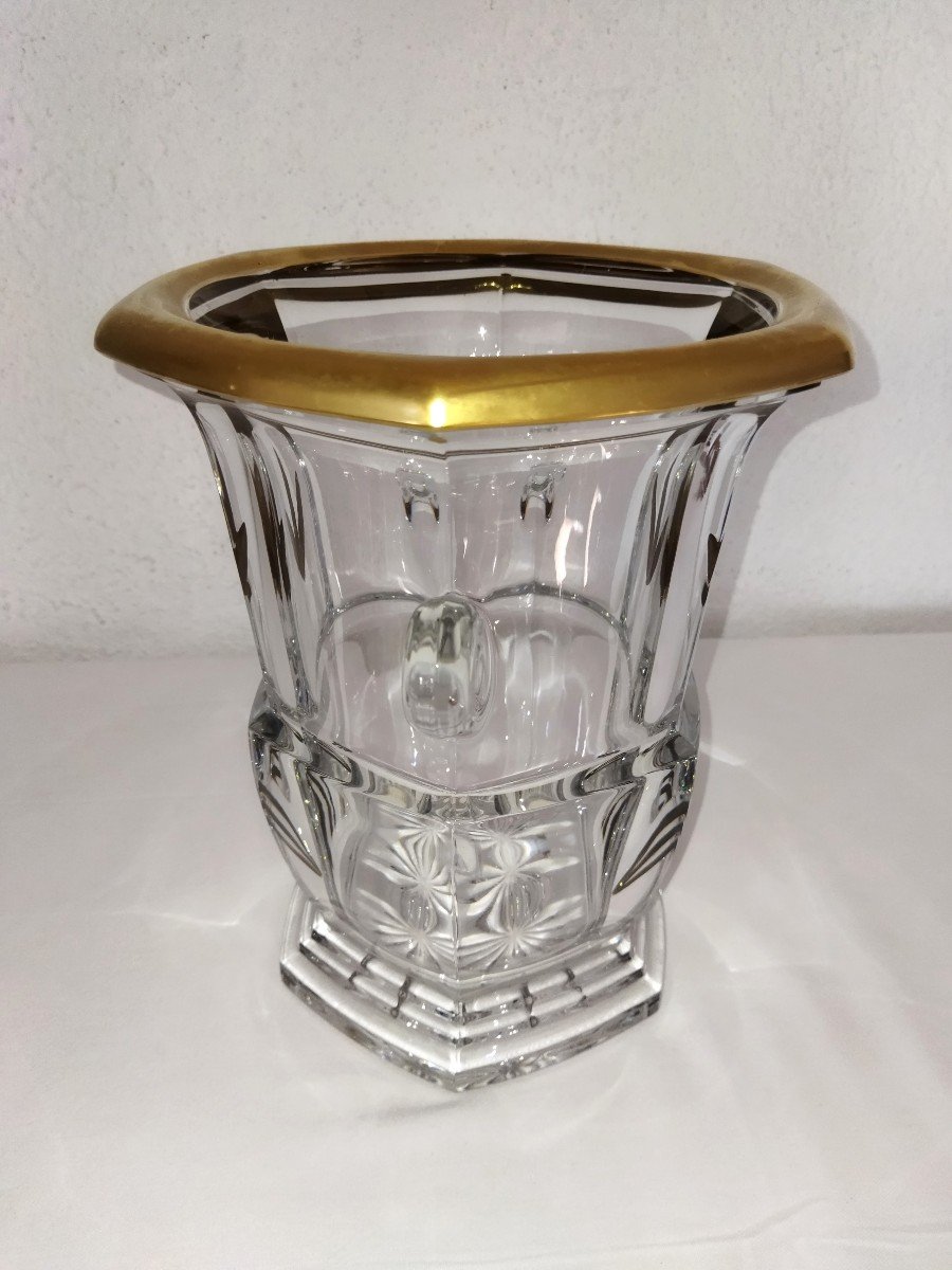 Champagne Bucket In Cut Crystal And 24 Carat Gilding Tableware -photo-4