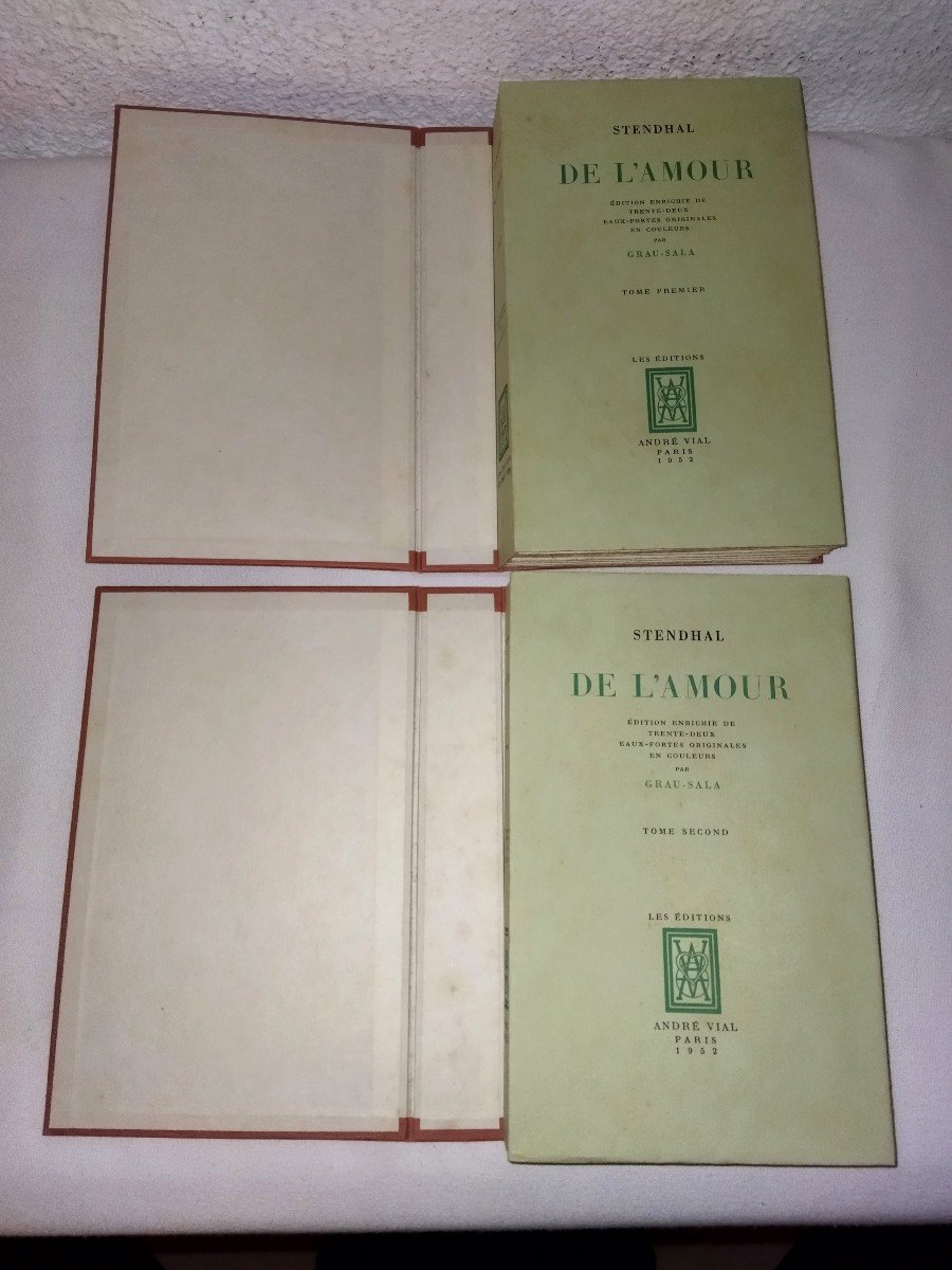 Stendhal "de l'Amour" Curiosa Original Etchings In Colors Volume I & II In 1952-photo-1