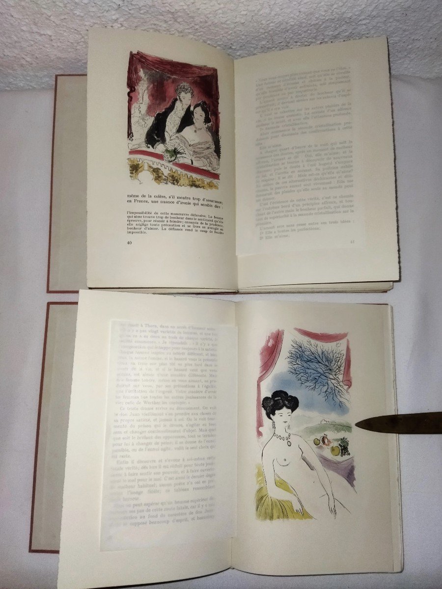 Stendhal "de l'Amour" Curiosa Original Etchings In Colors Volume I & II In 1952-photo-3