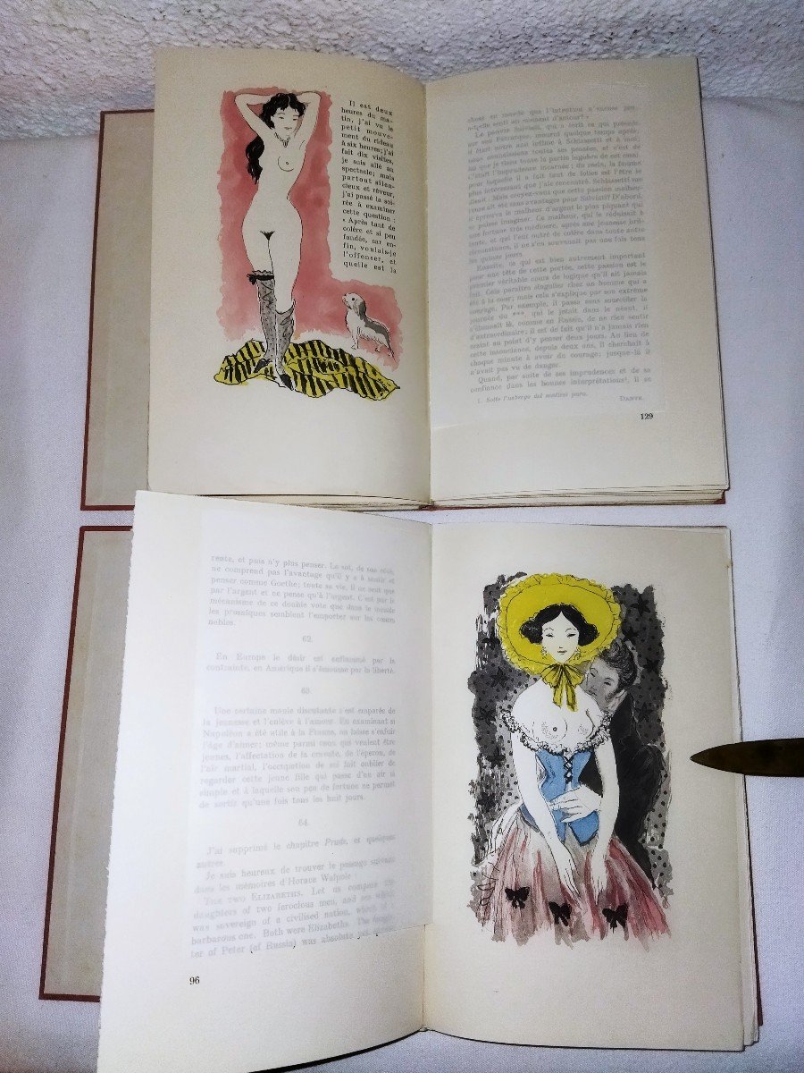 Stendhal "de l'Amour" Curiosa Original Etchings In Colors Volume I & II In 1952-photo-4