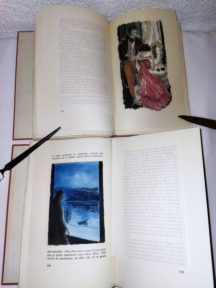 Stendhal "de l'Amour" Curiosa Original Etchings In Colors Volume I & II In 1952-photo-5