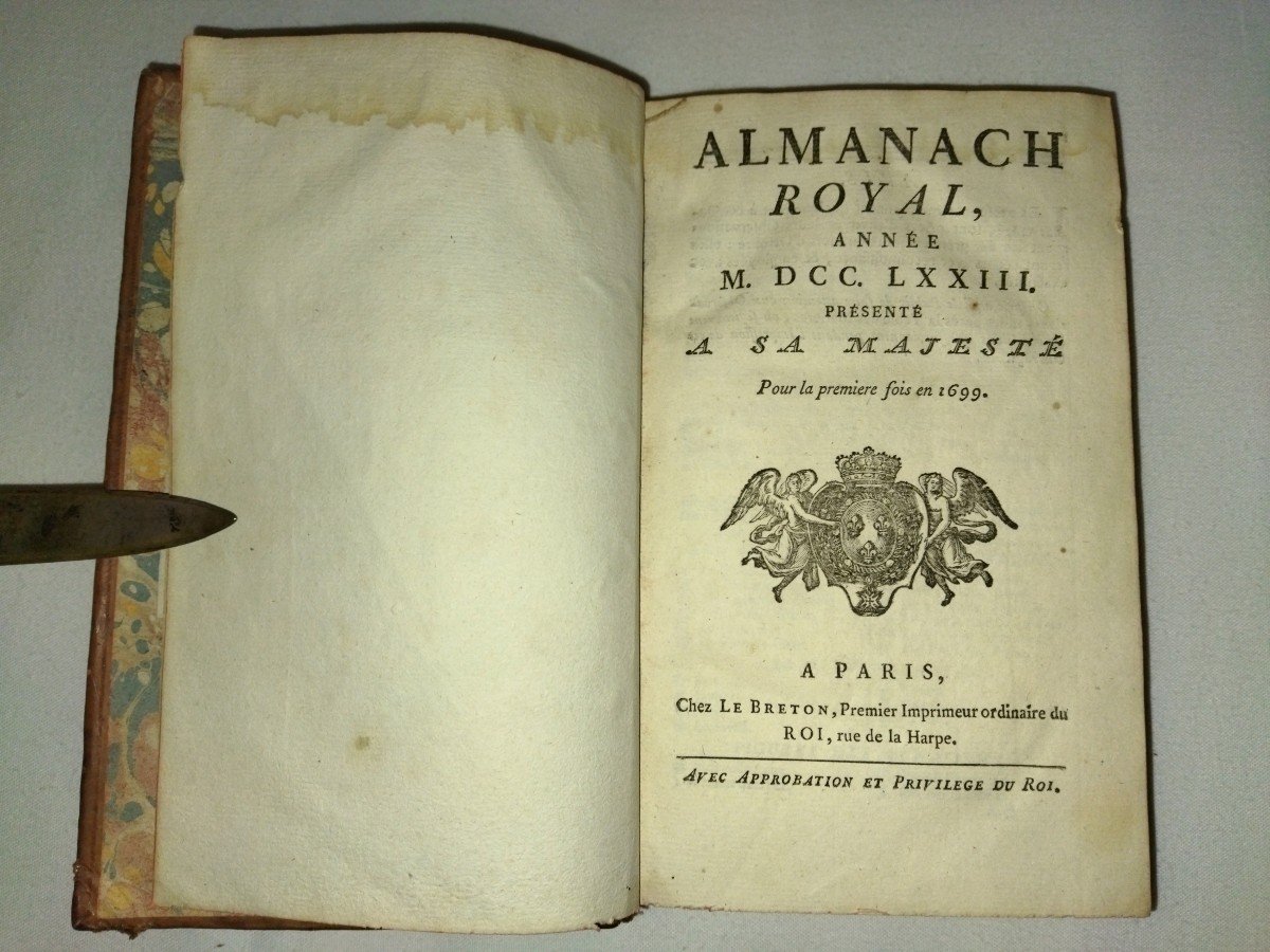 ALMANACH ROYAL Année 1773  Monarchie Française Louis XV Collection-photo-2