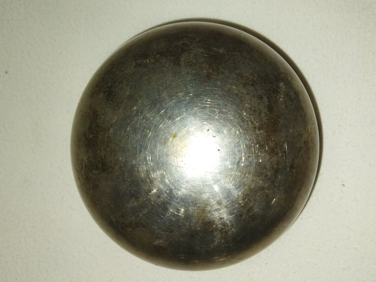 Freemasonry Ancient Spherical Metal Box With The Initials Of The Grand Orient-photo-1