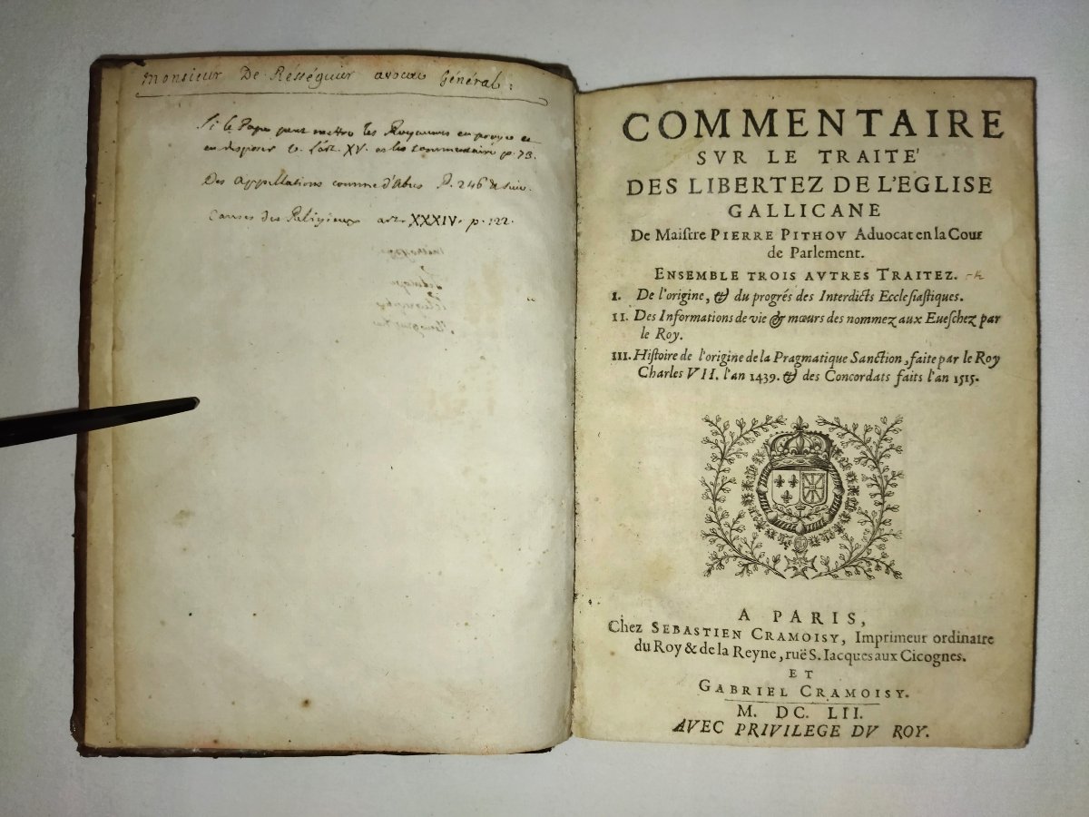 TRAITÉ Des Libertés De l'Eglise Gallicane Pierre PITHOU 1652 Collection-photo-3