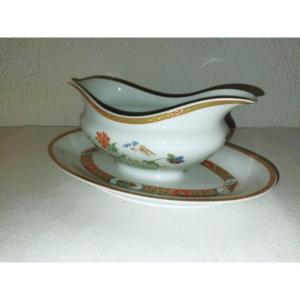 Limoges Bernardaud "masterpiece" Porcelain Sauce Boat Decor Inspired By King-to-tchen