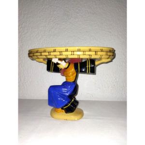 Henriot Quimper "bigouden" Art Deco Ceramic Centerpiece By Charles Maillard