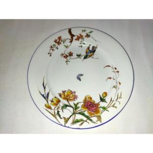 Vieillard Bordeaux Enameled Earthenware Plate "nella"