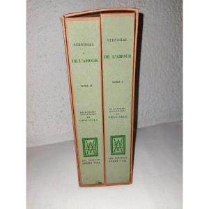 STENDHAL "DE L' AMOUR" Curiosa Erotisme Eaux Fortes Originales En Couleurs Tome I & II En 1952