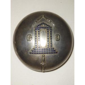 Freemasonry Ancient Spherical Metal Box With The Initials Of The Grand Orient