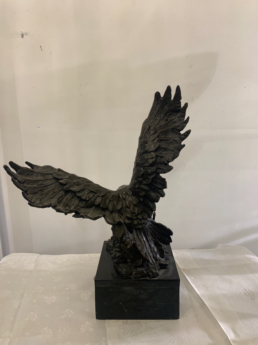 Bronze Statue Of A Hunting Eagle By Christophe Fratin-photo-3