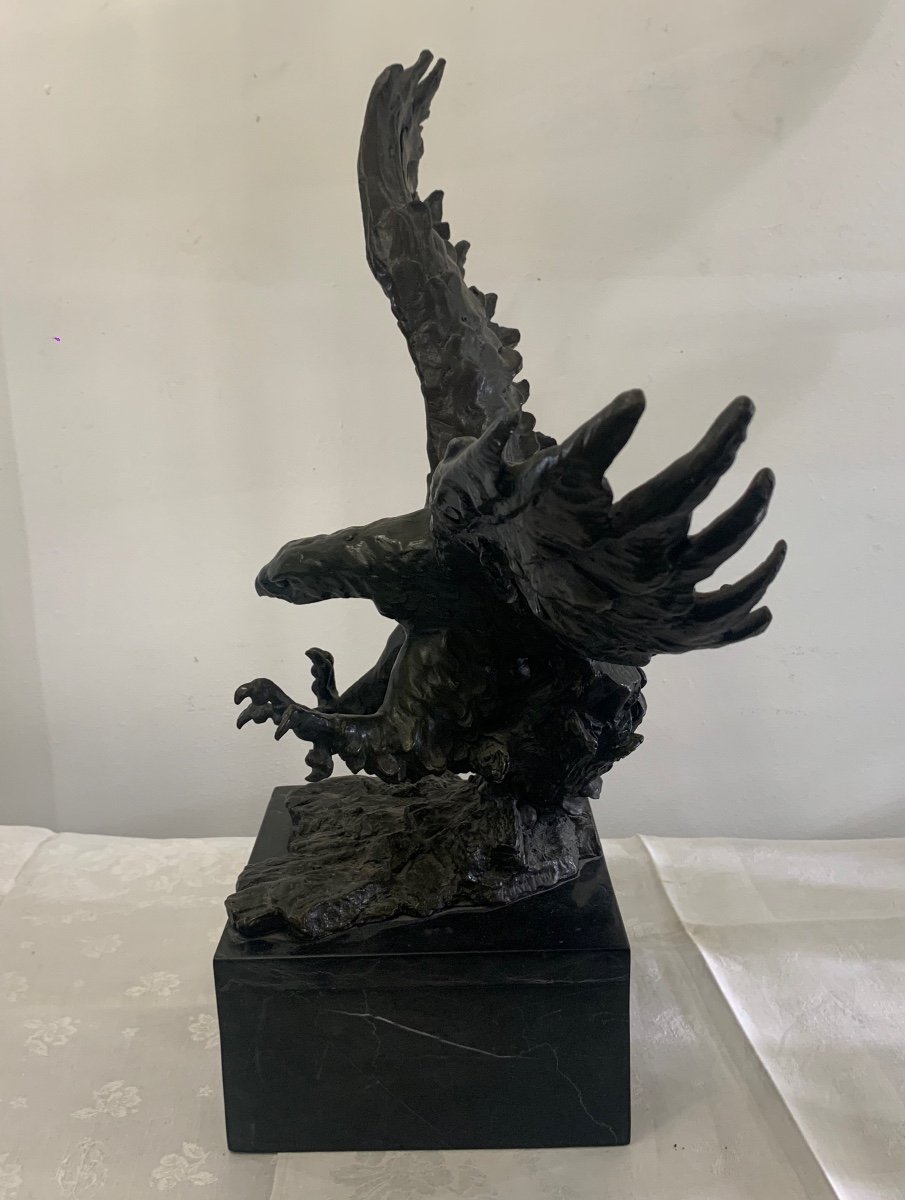 Bronze Statue Of A Hunting Eagle By Christophe Fratin-photo-1