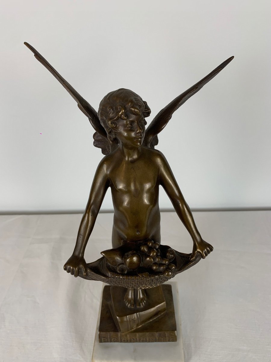 Statue D’un Ange En Bronze Par Adrien Mertens-photo-2