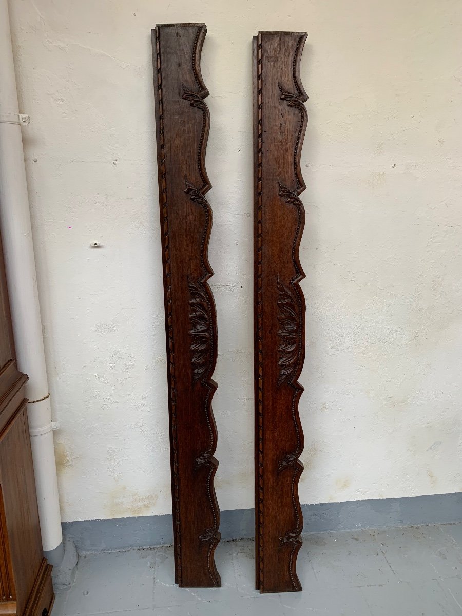 19th Century Oak Bed With Bird Decor -photo-3