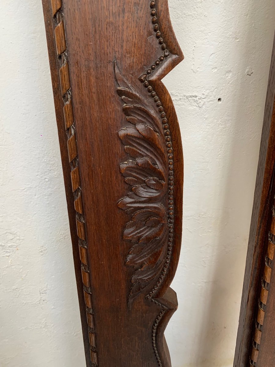 19th Century Oak Bed With Bird Decor -photo-3