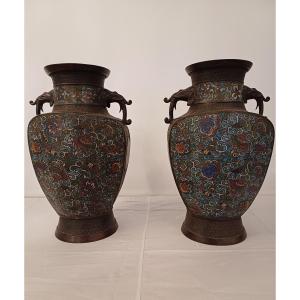Pair Of Japanese Cloisonne 
