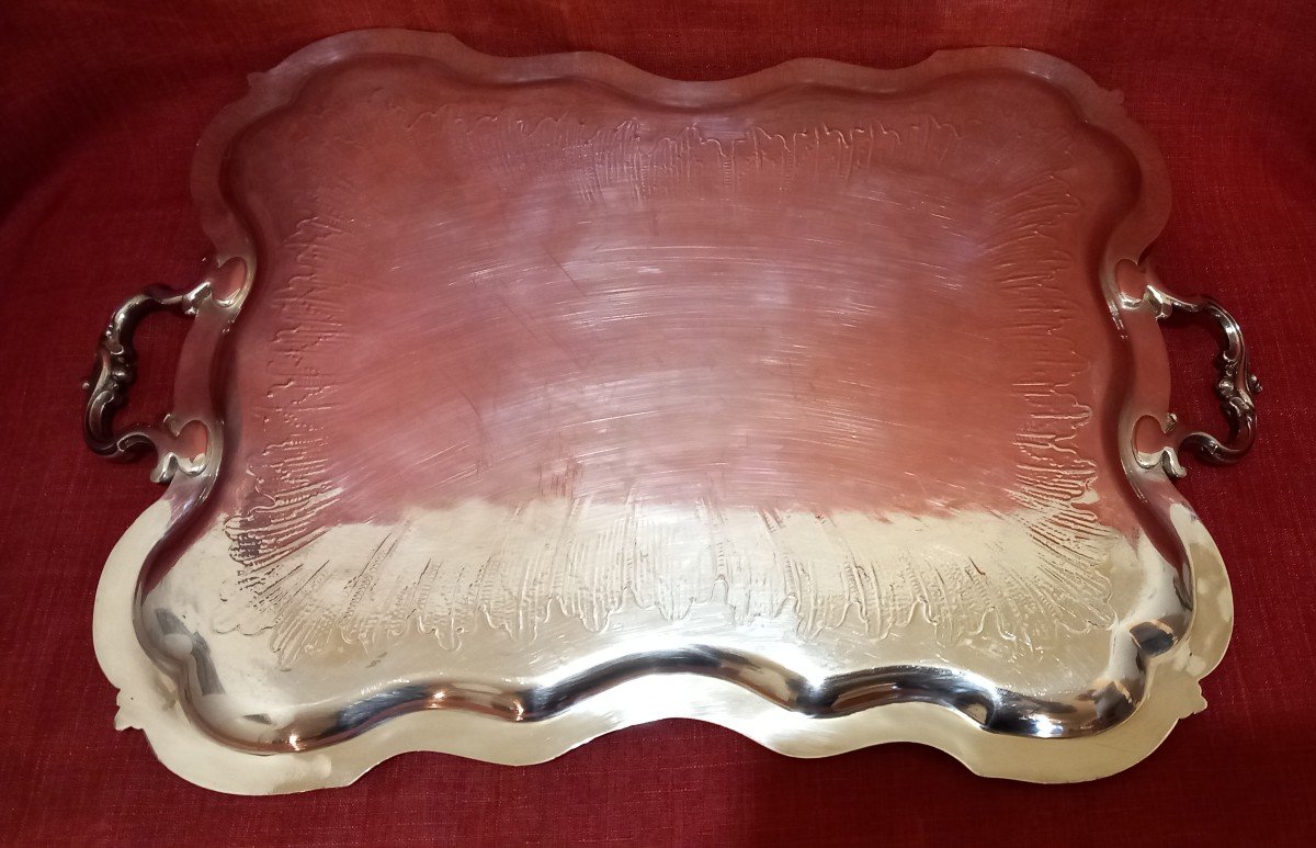 Silver Metal Serving Tray-photo-3