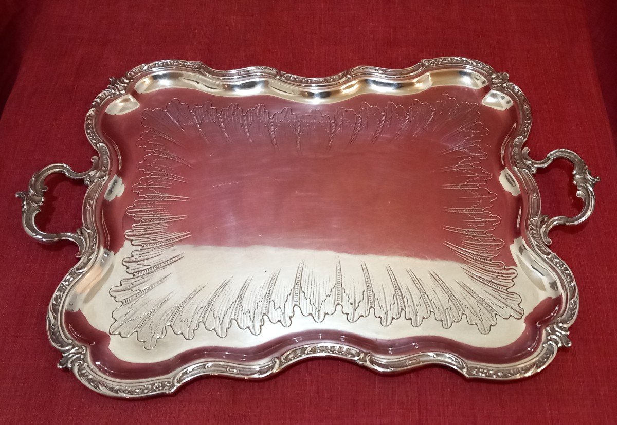 Silver Metal Serving Tray