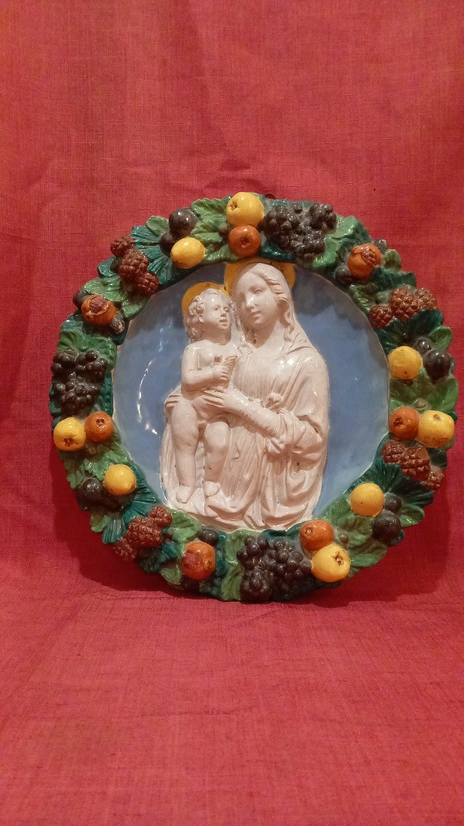 Wall Decoration Of The Virgin And Child In Earthenware-photo-1