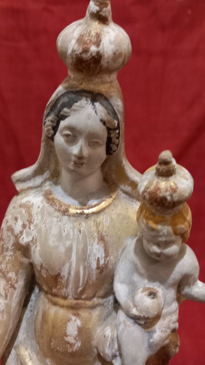 Old Virgin And Child In Terracotta (virgin Of Marseille) End Of 18th Century-photo-7