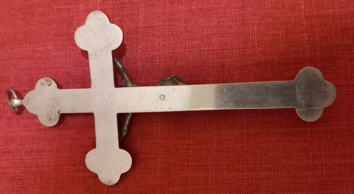 Croix De La Passion En Bronze Argenté-photo-3