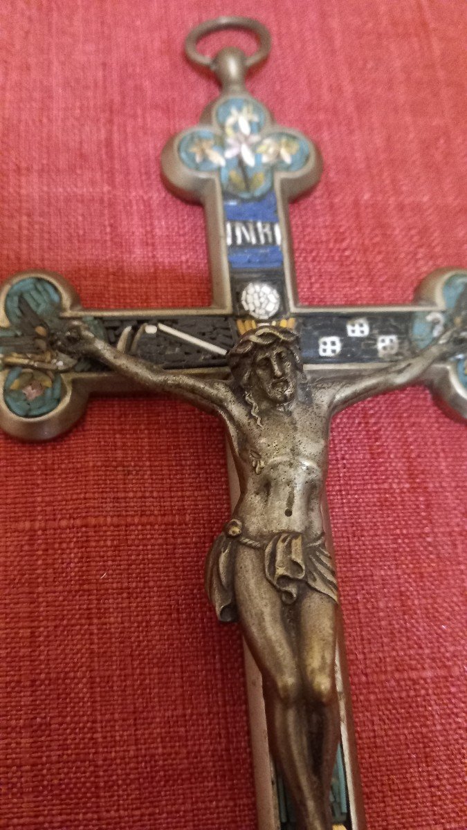 Croix De La Passion En Bronze Argenté-photo-4