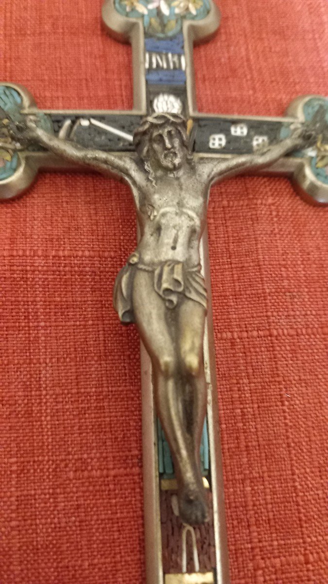 Croix De La Passion En Bronze Argenté-photo-3