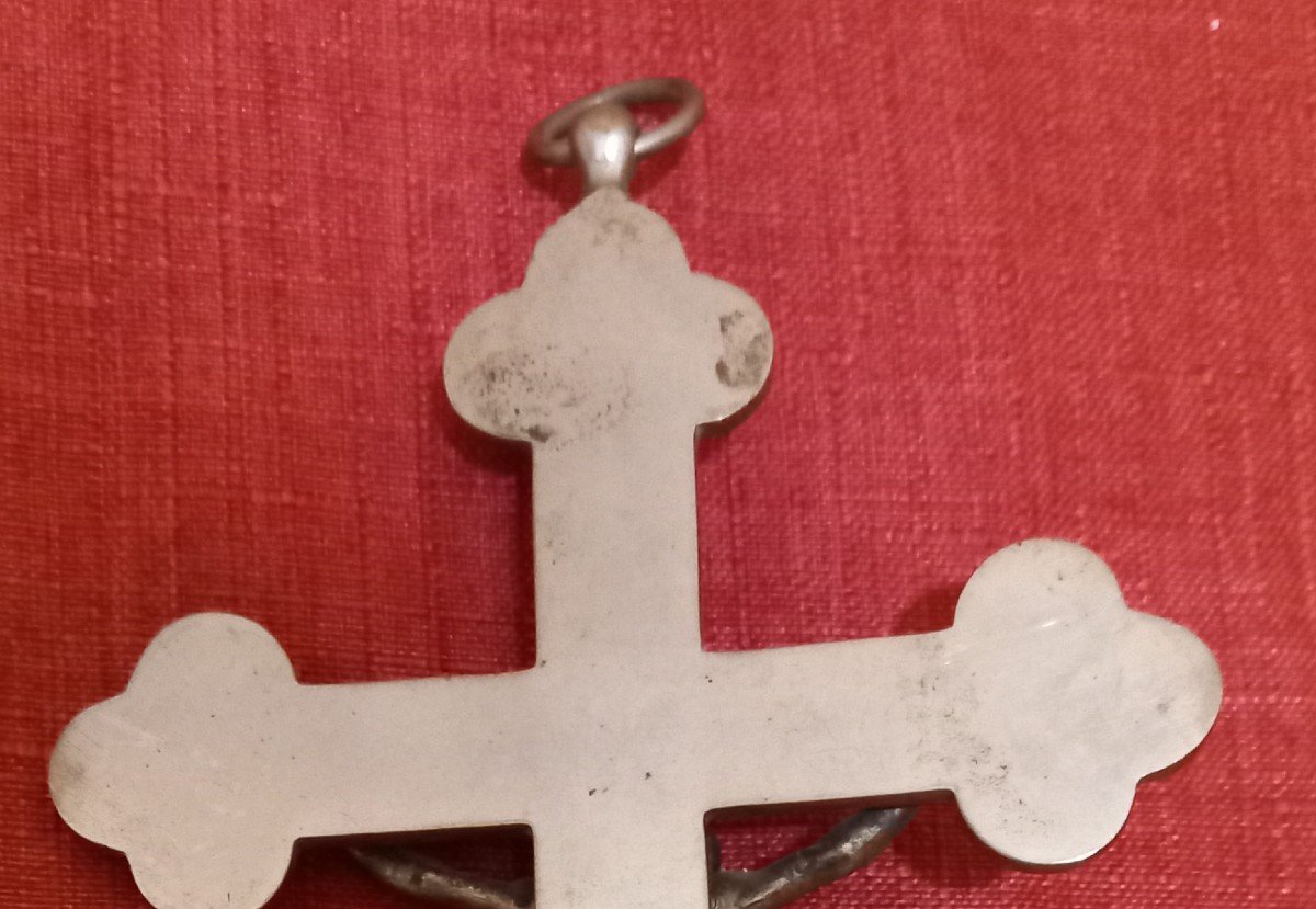 Croix De La Passion En Bronze Argenté-photo-5