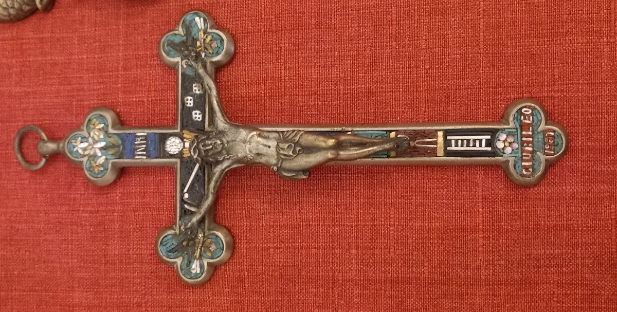 Croix De La Passion En Bronze Argenté-photo-7