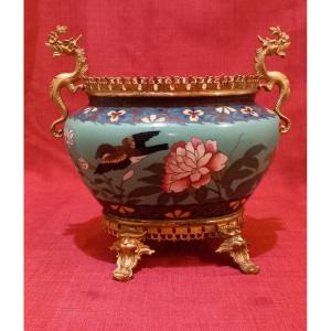 Bronze Mounted Cloisonne Planter