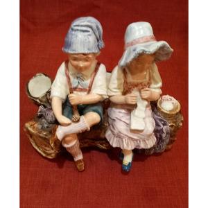 Earthenware Planter Character Two Children