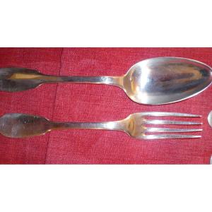 Sterling Silver Cutlery One Spoon And One Fork Sterling Silver Veillard